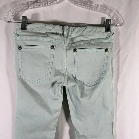 Free People Jeans Women's 24 Light Green Denim Low Rise Cotton Blend Pockets - Picture 8 of 11